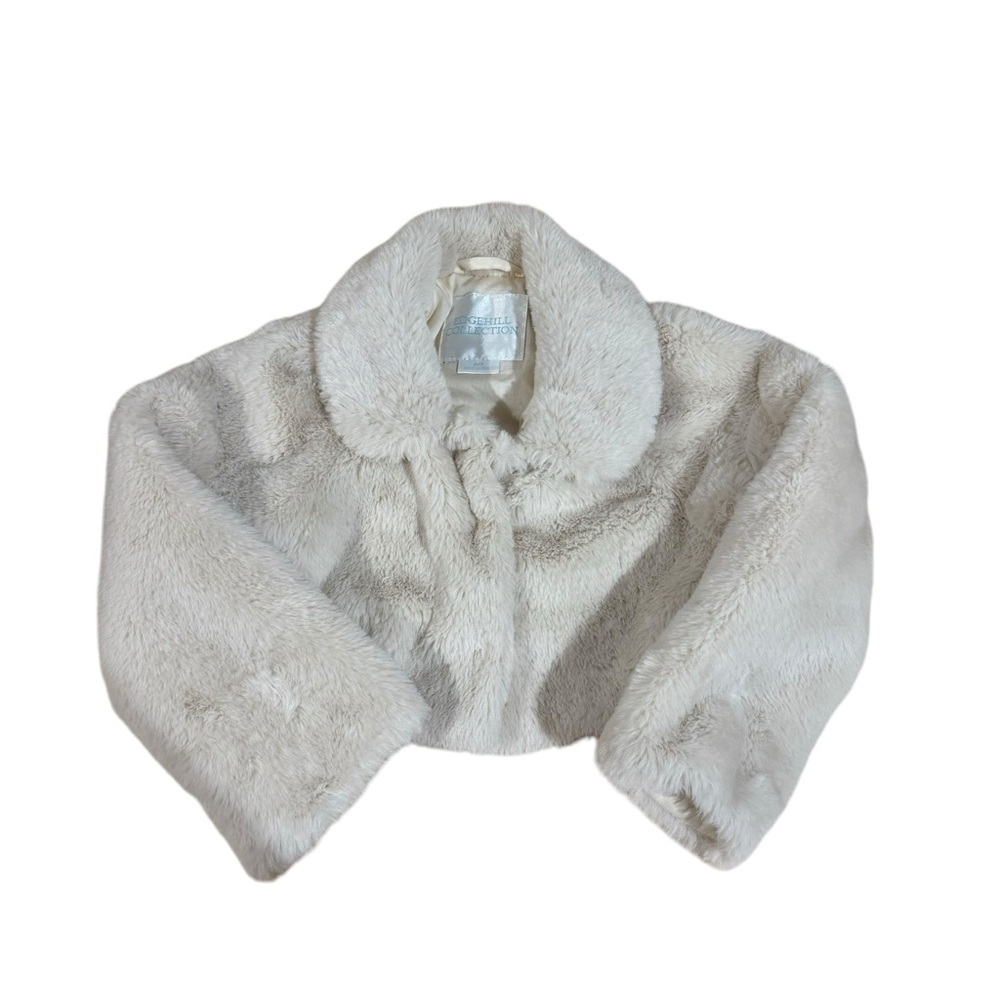 Edgehill Collection Faux Fur Jacket Shrug White Size 2/3